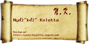 Nyókó Koletta névjegykártya
